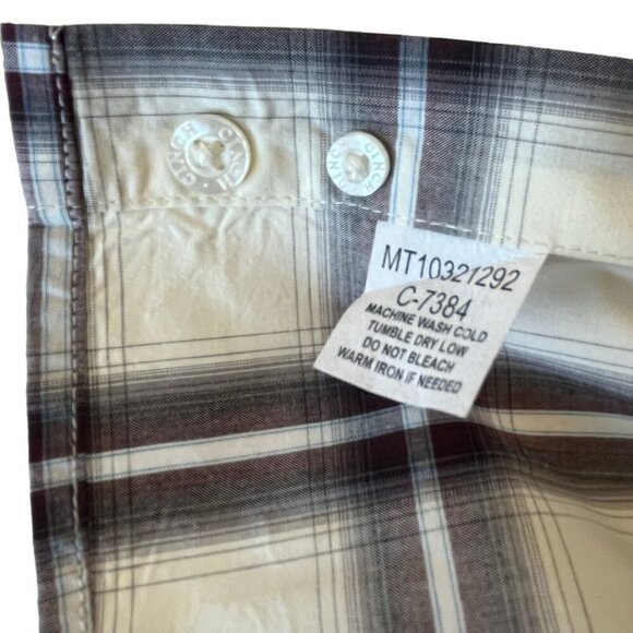 Cinch Mens Large Western Shirt Long Sleeve Button Down Brown Plaid MT10321292 - Picture 11 of 12